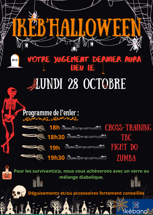 Soirée Halloween lundi 28/10 à partir de 18h. (Réservé aux adhérents)